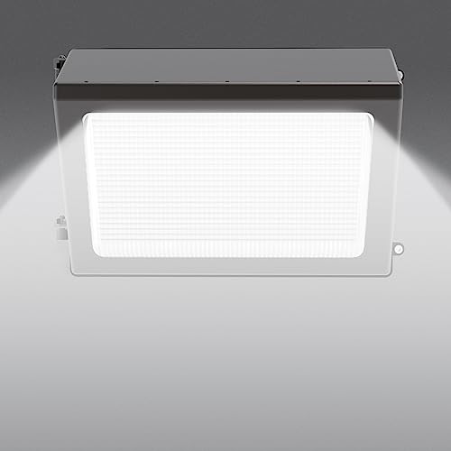 BBESTLED LED Wall Pack Light with Photocell, 80W 60W 48W LED Street Lights Outdoor, ETL 120-277V 5700K/5000K/4500K 10400LM IP65, Dusk to Dawn, Commercial LED Flood Light Outdoor - size: 80W-1PACK