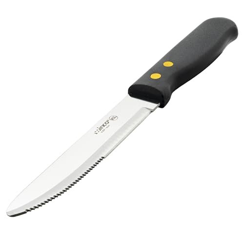 Winco Black Jumbo Plastic Steak Knife, Blade with Handle (Set of 12) - size: 5", style: Rounded Plastic