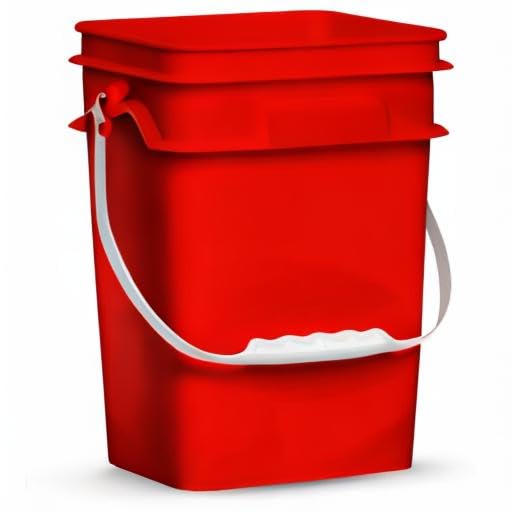 House Naturals 4 Gallon Square Food Grade Bucket Pail with Plastic Handles and Lid (Pack of 3) Made in USA containers (RED-White Lids) - color: Red-white Lids