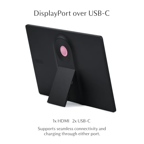 SOTSU SleekView 15.6" Portable Monitor | FHD 1920x1080 | 300 Nits | 100% sRGB | 60Hz | 6W | HDMI | USB-C | Lightweight | Gaming | Laptop | Smartphone | Travel | Sleek & Stylish Design - color: Black Pink