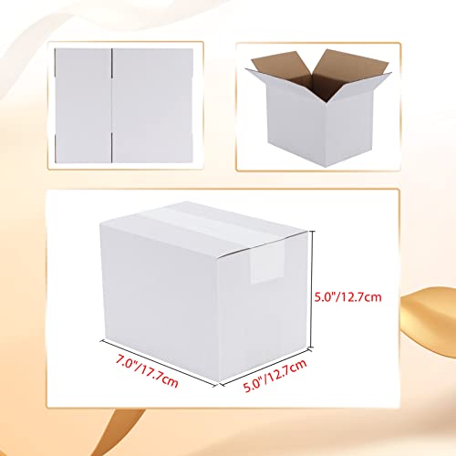 Calenzana 7x5x5 Shipping Boxes Set of 40, White Corrugated Cardboard Box for Mailing Packing Gifts Small Business - size: 7x5x5, style: 40 Pack