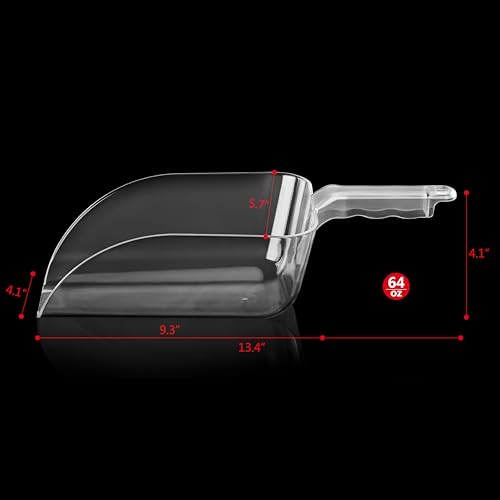 New Star Foodservice Polycarbonate Plastic Utility Ice Scoop, Clear, 64 oz - color: Clear, size: 64 oz.