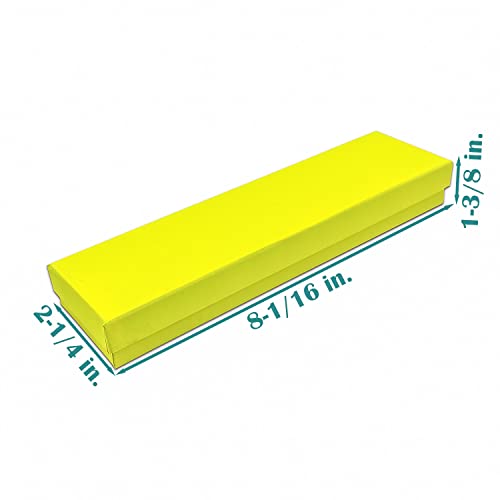 TheDisplayGuys 25 Cardboard Jewelry Gift Boxes with Inserts - Neon Yellow - color: Neon Yellow