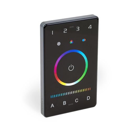 LTech UB5 RGBWY DMX & Bluetooth BLE 5.0 Mesh Programmable Touch Panel Wall Mount LED Lighting Controller, 4-Zone & Multi Scene - color: LTech UB5