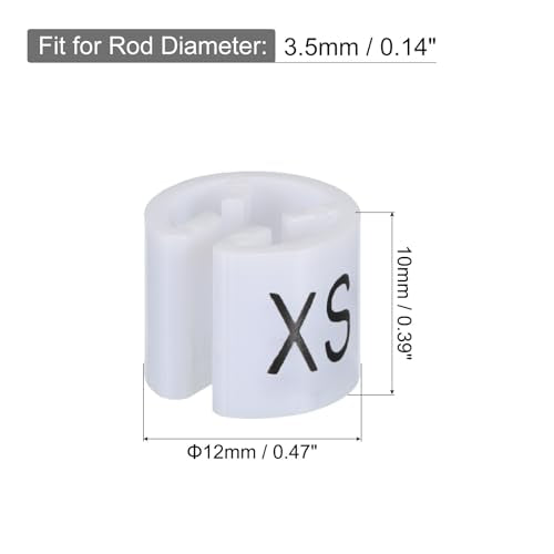 MECCANIXITY Clothes Hanger Marker XXS/XS/S/M/L/XL/2XL/3XL Tag 3.5mm Rod 160