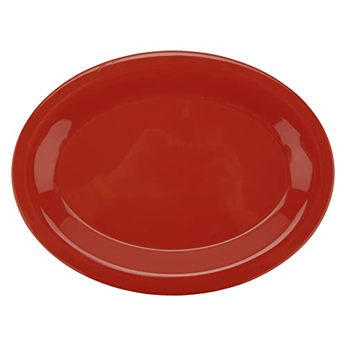 G.E.T. OP-120-RO Melamine Oval Serving Platter / Dinner Plate, 12" x 9", Rio Orange (Set of 12) - color: Rio Orange, size: 12" x 9"