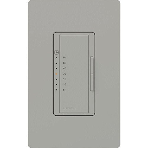 Lutron Maestro Countdown Timer Switch for Fans and Lights, Timer Switch for Lights, 3A/150-Watt LED Bulbs, Single-Pole/Multi-Location, MA-T51MN-GR, Gray - color: Gray
