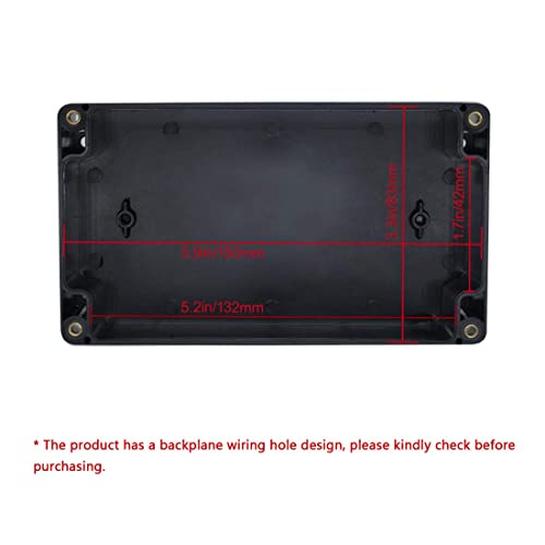 LeMotech Project Box ABS Plastic Junction Box IP65 Waterproof Electrical Boxes Universal Enclosure Black 6.2X 3.5X 2.4 inch (158x90x60mm)(Pack of 2) - color: Black (2 packs), size: 6.2" x 3.5" x 2.4"