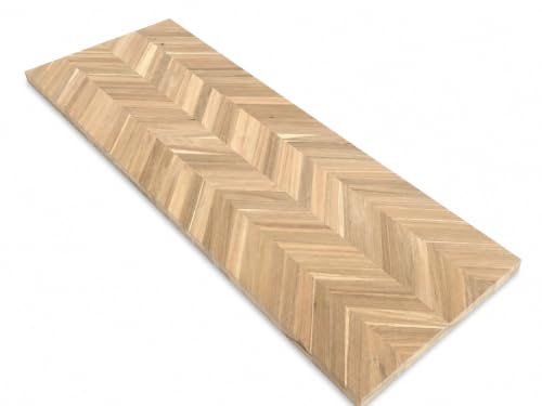 Howizz Chevron Butcher Block Countertop 48 x 30 x 1.5 Inches, Unfinished Acacia Solid Wood Table Top for Desk Top, Workbench Top - color: Acacia - Chevron - Natural - Unfinished, size: 48"L x 30"W x 1.5"Th