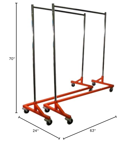 Only Hangers Pair of Nesting Base Heavy Duty Rolling Z Rack Garment Rack Clothing