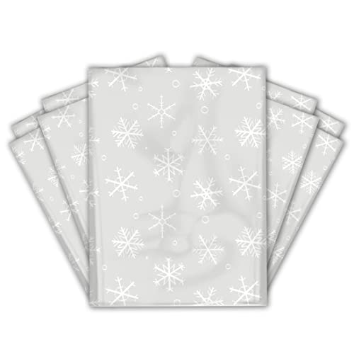 12x15 (50) Snowflakes Winter Designer Poly Mailers Waterproof Self Sealing Tear Resistant Polymailers Shipping Envelopes Premium Printed Bags For Small Businesses - color: Winter Snowflakes, size: 12x15