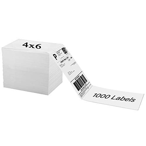 OausTect 4x6 Shipping Label 12000 Fanfold Labels for Rollo, Zebra Direct Thermal Printer, with Perforations - 12 Stack (12 Stack/12000 Labels) - size: 12000 Labels