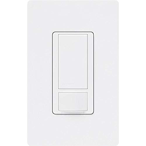 Lutron Maestro Vacancy Motion Sensor Light Switch for Bathroom, Garage, Laundry Room, and Closet, for Any Light Bulbs, Vacancy Sensor Only, Single-Pole Only, No Neutral Required, MS-VPS5MH-WH, White