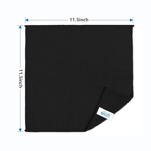 HOMEXCEL 100PK Microfiber Cleaning Cloth, Cleaning Rag for Home, 11.5x11.5 - color: Black