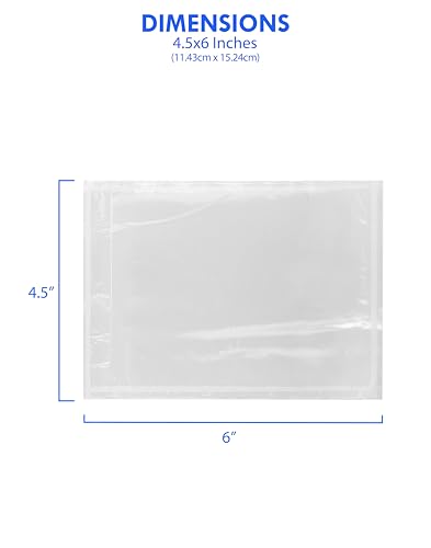 2000 Count 4.5" x 6" Shipping Label Envelopes, Clear Packing List Pouches with Self-Adhesive Back, Top Loading for Shipping Labels Sleeves, for Packing Slips, Labels Invoices & Paperwork. GPI - size: 4.5" X 6"