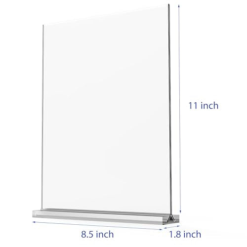 newnewshow 8.5x11 Acrylic Sign Holder 3 Pack Vertical Double-Sided Display (Optional 8.5x11 8.5x5.5 5x7 Horizontal and Vertical) - size: 3 Pack 8.5x11
