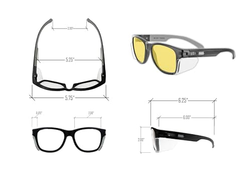 MAGID Gemstone Y50 Performance Anti-Fog Safety Glasses with Side Shields - color: Amber Lens | Black Frame, size: 72 Pairs