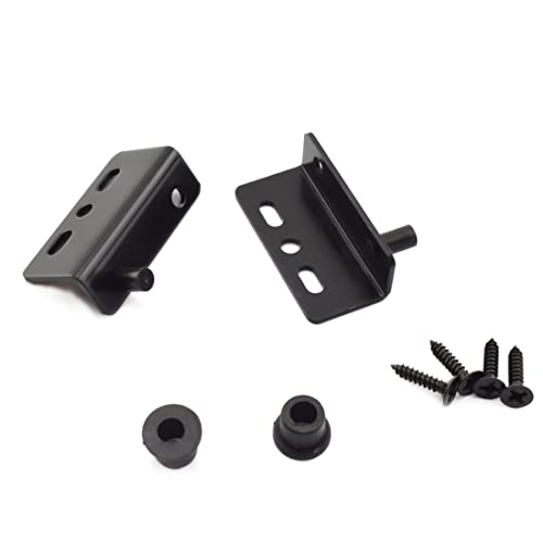 2 Sets Pivot Hinges Black Heavy Duty Concealed Shaft Door Hinges with Bushing for Wood Doors, Drawers, Furniture Cabinets, Wardrobe, Showcase, etc - color: Black