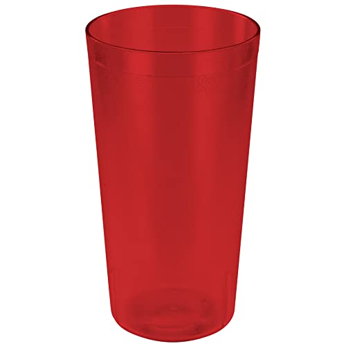 Winco PTP-32R Pebbled Tumblers, 32-Ounce, Red, Pack of 12