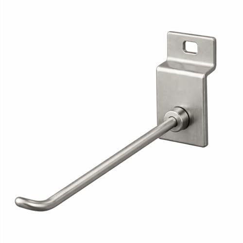 Pack of 25 Slatwall Hooks for Retail Display - 8 Inches Slat Wall Heavy Duty Hanging Hook - Silver Metal Slatwall Peg Hook - Retail Store Display Rack Organizer - color: Silver, size: 8 Inch - Pack of 25