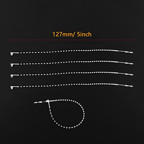 2000 Pcs Snap Lock Pin Tag Fastener Adjustable Security Beaded Loop Tie Plastic for Attach Tags to Products Gift (Transparent, 5 Inch) - size: 5 Inch
