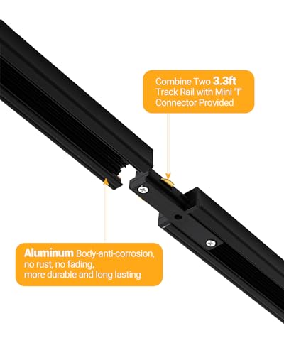 5 Color Zoomable 6-Light LED Track Lighting Kit, Dimmable 12W Black - color: Black, size: 6 Lights
