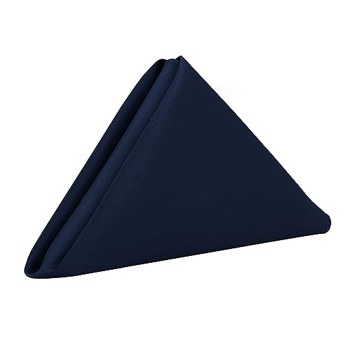 Your Chair Covers - 10 Pack 20 Inch L'Amour Satin Napkins Navy Blue, Oversized, Double Folded and Hemmed Table Napkins for Restaurant, Bistro, Wedding, Thanksgiving and Christmas - color: Navy Blue