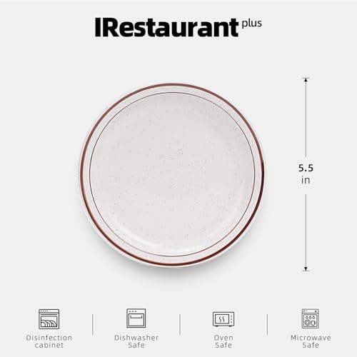 Stoneware Narrow Rim Brown Speckle, Plate 5.5", Case of 36 - color: Brown Speckle, size: Plate 5.5"