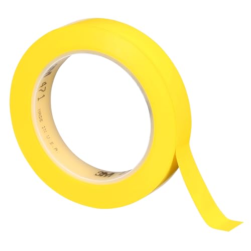 3M Vinyl Tape 471, Yellow, 3/4 in x 36 yd, 1 Roll, Yellow Floor Tape - size: 3/4 in x 36 yd, style: 1 Roll