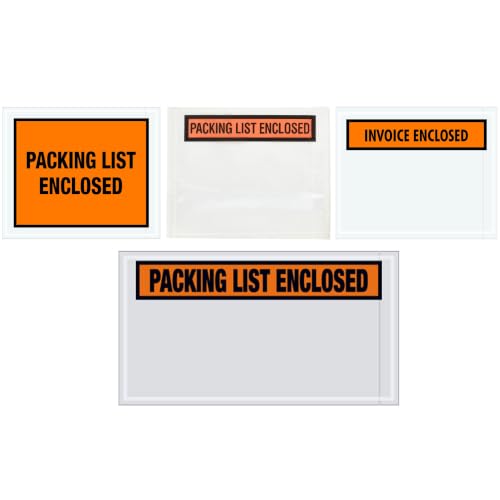 JVCC Pressure Sensitive Enclosed Envelopes, 4-1/2 in. x 5-1/2 in. (PACKING LIST ENCLOSED) / 1,000 envelopes