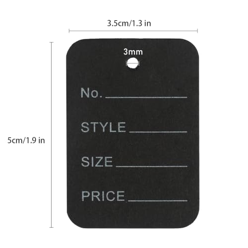 G2PLUS 1000 PCS Price Tags, 1.97x1.38 in Black Paper Labels 300GSM - color: Black Square
