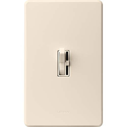 Lutron Toggler LED+ Dimmer Switch for Dimmable LED, Halogen and Incandescent Bulbs, 150 Watt, Single-Pole or 3-Way, TGCL-153PH-LA, Light Almond - color: Light Almond, size: 1 Pack