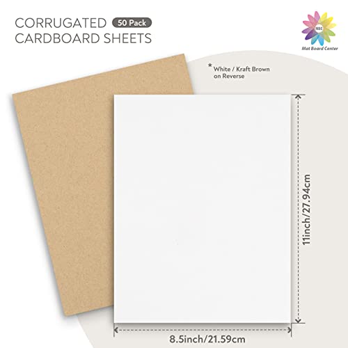 Mat Board Center, 50 Pack 8.5x11 Inch Corrugated Cardboard Sheets - color: 50 Pack, size: 8.5x11