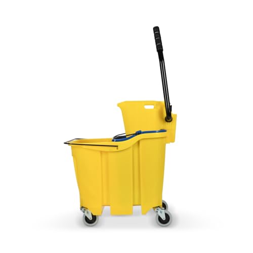 SPARTA 35 Qt Mop Bucket System with Wringer and Insert, Yellow - color: Yellow