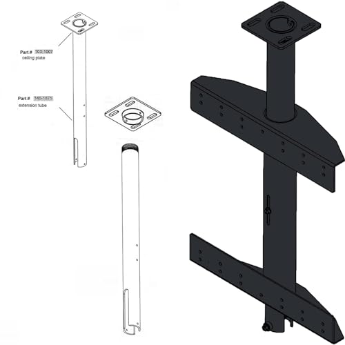 Peerless-AV Commercial Display Ceiling Mounting Kit and Ceiling Mount Column with Ceiling Plate and Bracket, Fits 32" to 65" Restaurant Displays, Airport Screens, Retail Signage and Hotel TVs