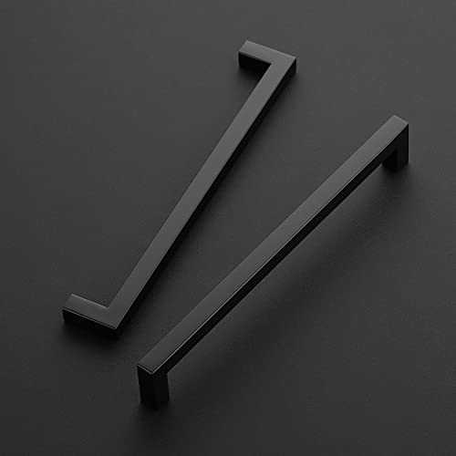 Ravinte Matte Black Cabinet Handles Square Pulls 8-4/5 Inch 10 Pack - size: 9-1/4 Inch (8-4/5 Inch Hole Center)