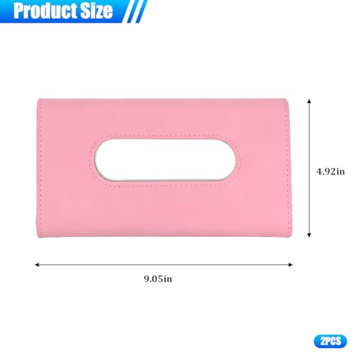 Car Tissue Holder, Rectangle Vehicle Sun Visor Napkin Case with Ergonomic Take Out Port, Automotive Interior Sunshade Tissue Box Organizer, Universal for SUV RV Truck (Pink) - color: Pink