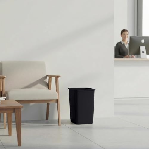 Superio 4.5 Gallon Plastic Trash Can, Waste Bin for Home, Kitchen, Office, Bedroom, Bathroom- 18 Qt (6, Black) - color: 6, Black, size: 4.5 Gallon