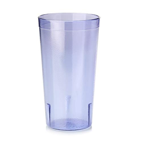 New Star Foodservice Restaurant-Grade Polycarbonate Beverage Tumblers, 16 oz, Blue, Set of 12