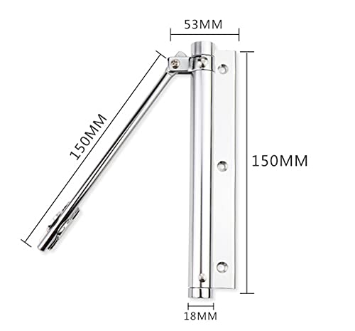 zeng Automatic Door Closer, 304 Stainless Steel, Surface Mounted, Adjustable Spring, Commercial and Residential (Silver) - color: Silver