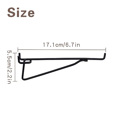 8 PCS Pegboard Shelf Hooks, 6 Inch Metal Utility Hook, Pegboard Shelf Brackets Hooks, 1/4 inch PegBoard Organizer Accessories, Storage Rack for Garage Workbench Art Craft Room Office Retail Shop