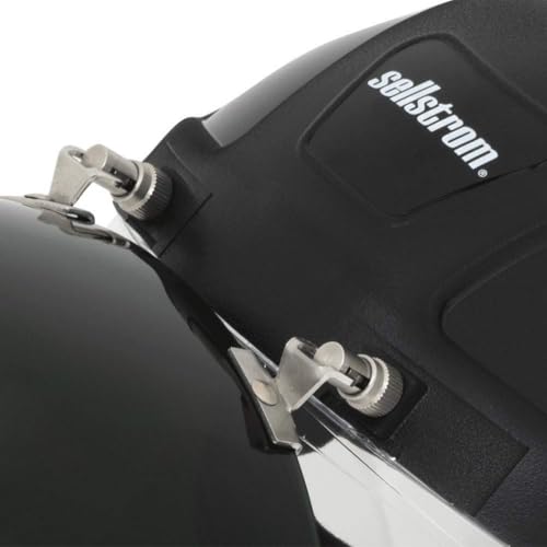 Sellstrom DP4 Face Shield - Lightweight Mask with High Impact Crown & Ratchet Headgear for Work, Grinding, Plasma/Flame Cutting - ANSI Z87.1 - Clear Anti Fog Polycarbonate Window - UV/IR Flip Up Visor - style: Shade 6 Cobalt Visor
