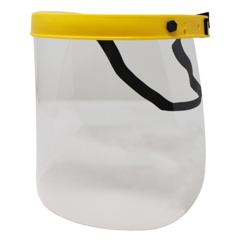 TITUS Safety Face Shield Spray Guard Visor Mask Sanding Grinding Polishing Adjustable ANSI PPE fit over Glasses Protection (2 PACK Yellow Face Shield) - style: 2 Pack Yellow Face Shield