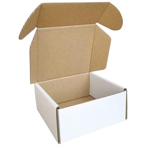 50 Pack 4x4x2'' Small Shipping Boxes, Corrugated Cardboard Mailers for Business, White (CM442) - color: White-50 Pack, size: 4x4x2''
