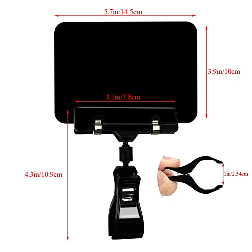 10 Pack Mini Plastic Chalkboard Sign with Clip, Double Head Rotating Display Price Tags Merchandise Sign Clip Holder for Business Retail Food Clothing Rack Shelf Basket Sign Display (Black) - color: Black