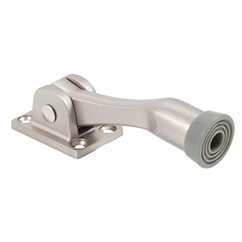 Stone Harbor Hardware Heavy-Duty Kick-Down Holder with 4 Screws, 4 Inches, Satin Nickel - color: Satin Nickel