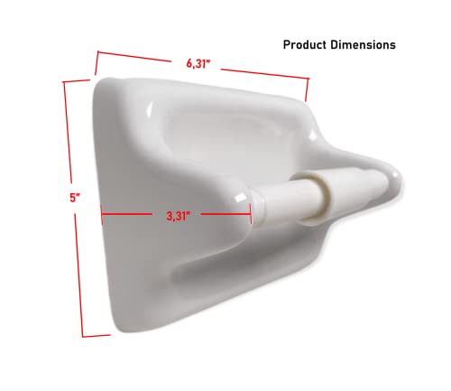 Tenedos Glazed Ceramic Bathroom Toilet Paper Holder Accessory White Wall Mount Durable Classic Design Not for Flat Surface Installation - color: White