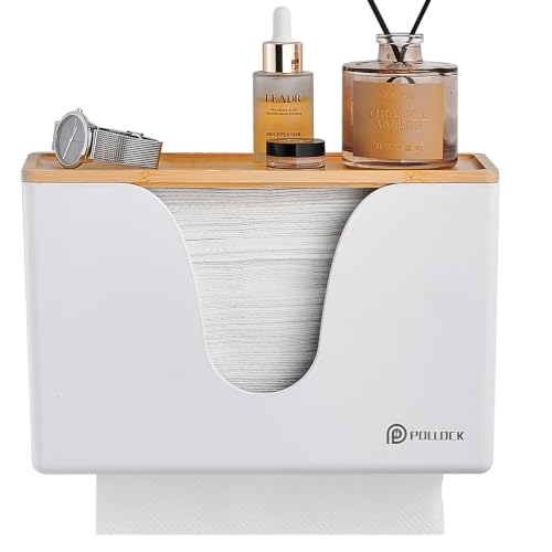 Pollock Paper Towel Dispenser with Lid,Wall Mount or Countertop,White - color: Blk-5857u-white