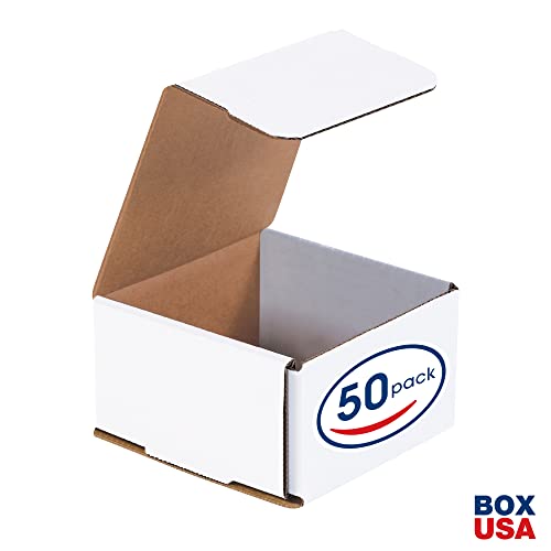 BOX USA BMLR5 4 3/8"L x 4 3/8"W x 2 1/2"H, White (Pack of 50) - size: (014) 4 3/8" x 4 3/8" x 2 1/2", 50-Pack