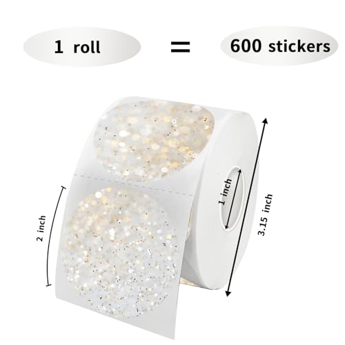 2 Inch Gray Round Thermal Sticker Labels, Self-Adhesive Circle Direct Thermal Label, Multi-Purpose Roll Sticker Labels for DIY Logo Design, QR Code, Name Tag( 600 Labels,1 Roll) - color: Gray, size: 2 inch
